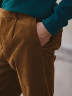Lichtbruin - Straight Fit Smart Cotton Rich Cord Trousers