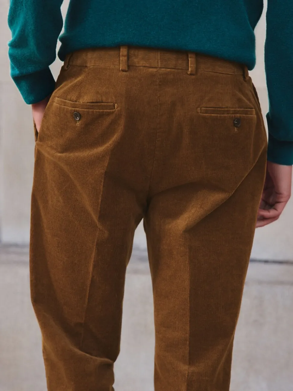 Lichtbruin - Straight Fit Smart Cotton Rich Cord Trousers