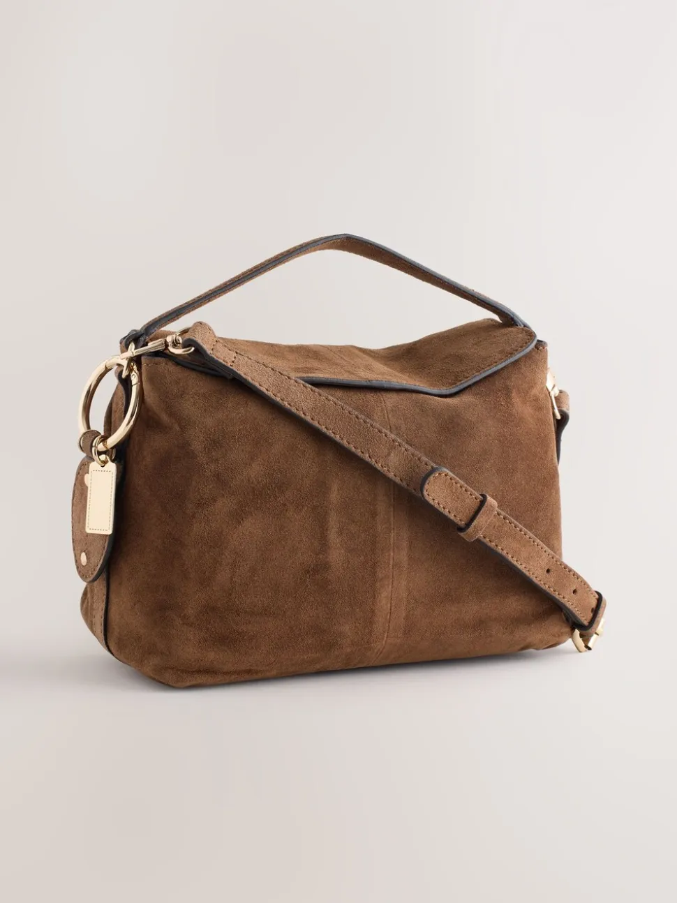 Lichtbruin - Suede Charm Cross-Body Bag