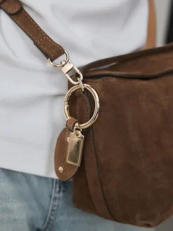 Lichtbruin - Suede Charm Cross-Body Bag