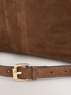 Lichtbruin - Suede Charm Cross-Body Bag