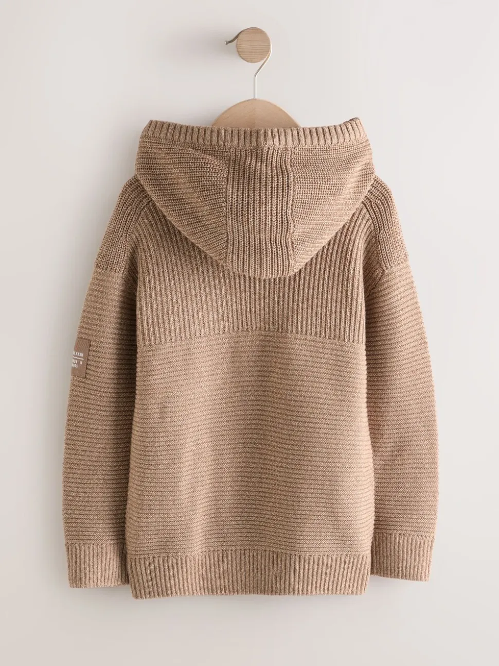Lichtbruin - Utility gebreide hoodie (3-16jr)