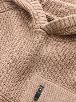 Lichtbruin - Utility gebreide hoodie (3-16jr)