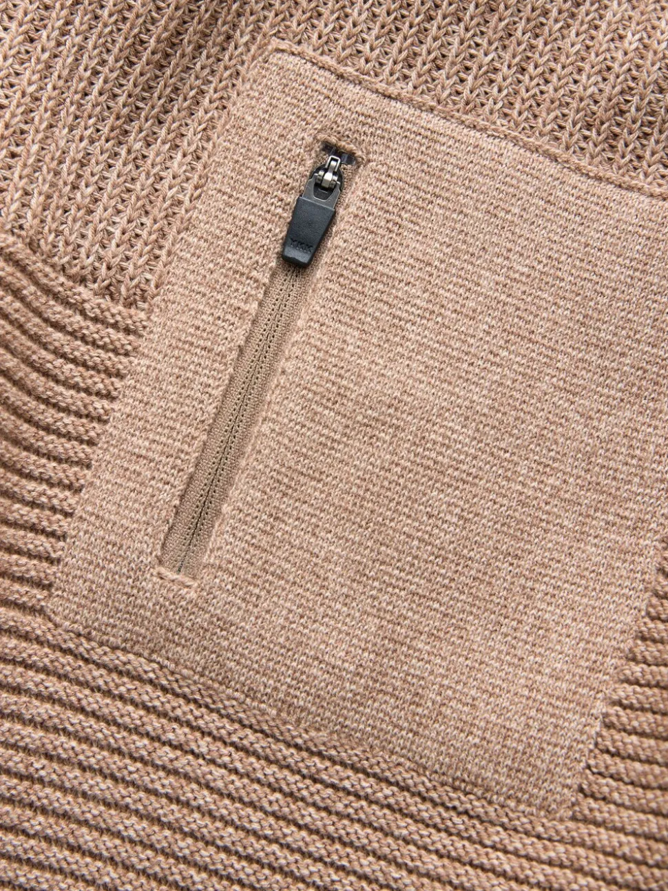 Lichtbruin - Utility gebreide hoodie (3-16jr)