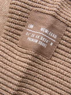 Lichtbruin - Utility gebreide hoodie (3-16jr)
