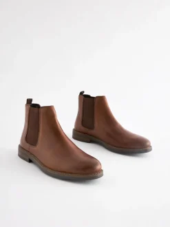 Lichtbruin - Wasachtige leren Chelsea Boots