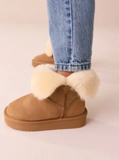 Lichtbruin - Waterafstotende suède Boots van echte schapenvacht