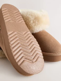 Lichtbruin - Waterafstotende suède Boots van echte schapenvacht