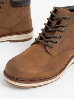 Lichtbruin/bruin - Leren hoge schoenen