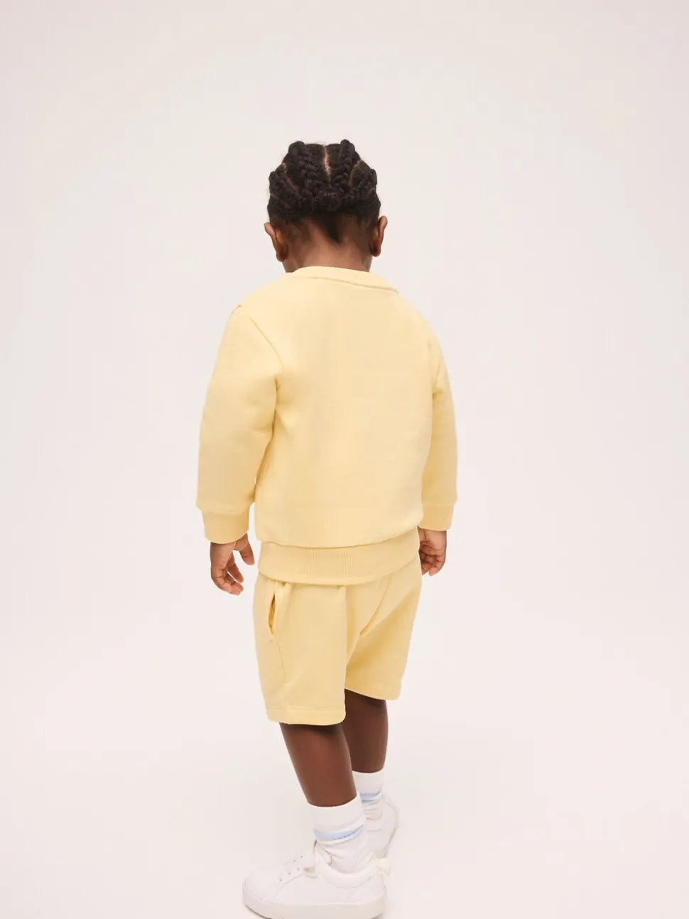 Lichtgeel - Plain Crew Neck Sweatshirt and Shorts Set (3mths-7yrs)