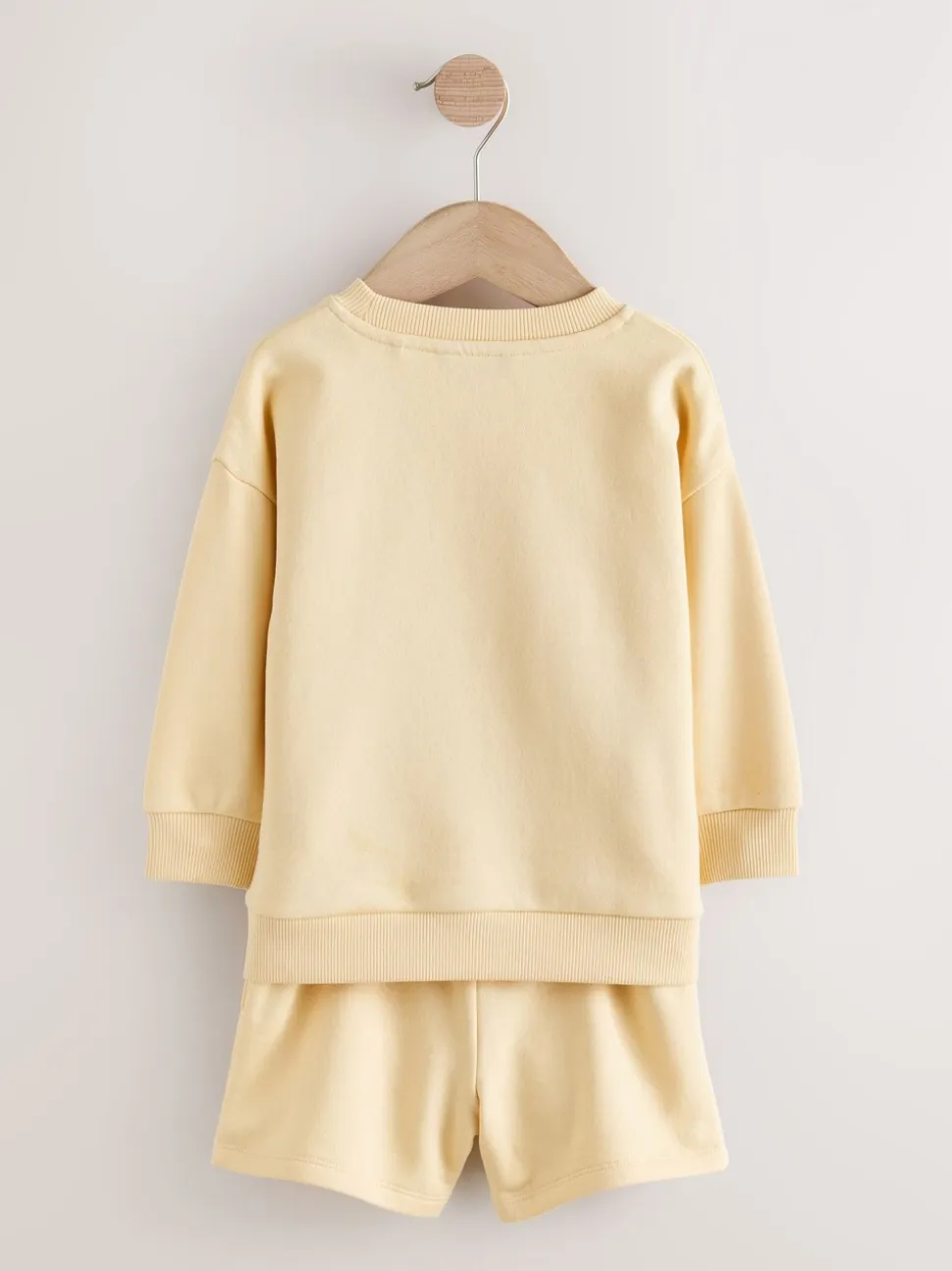 Lichtgeel - Plain Crew Neck Sweatshirt and Shorts Set (3mths-7yrs)