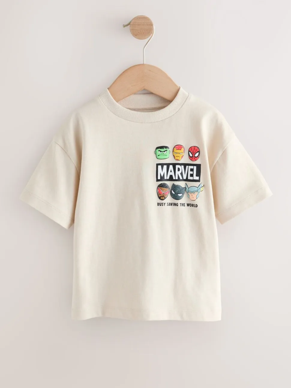 Lichtgrijs - Marvel Short Sleeve Cotton T-Shirt (3mths-8yrs)