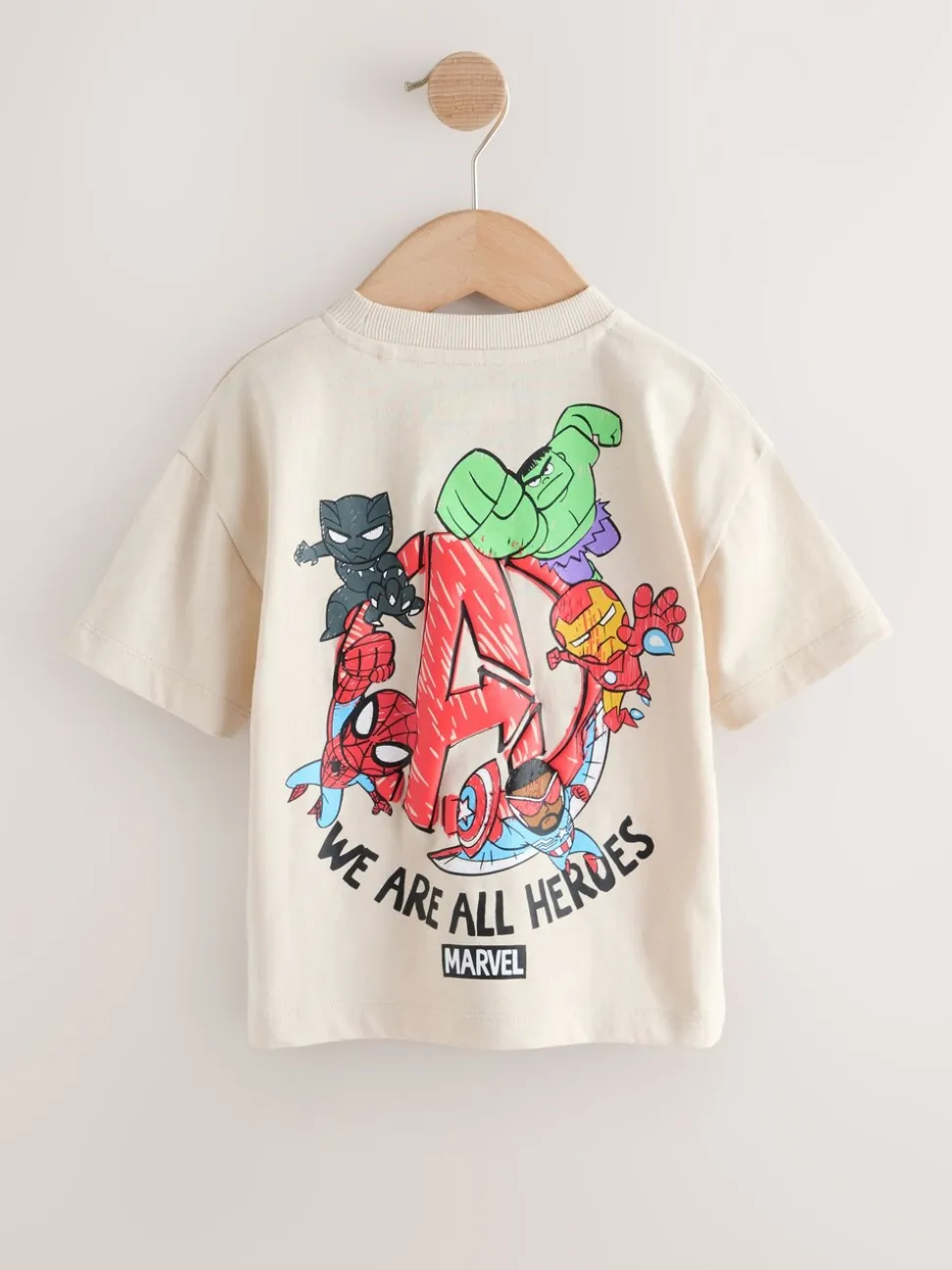 Lichtgrijs - Marvel Short Sleeve Cotton T-Shirt (3mths-8yrs)