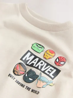 Lichtgrijs - Marvel Short Sleeve Cotton T-Shirt (3mths-8yrs)