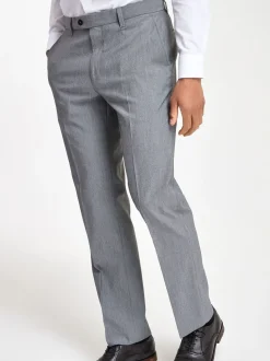 Lichtgrijs - Normale Pasvorm - Chique stretchy broek