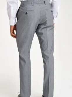 Lichtgrijs - Slim Fit - Chique stretchy broek