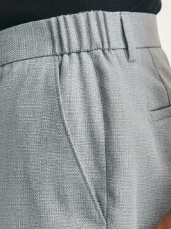 Lichtgrijs - Slimme broek met elastische tailleband en normale pasvorm