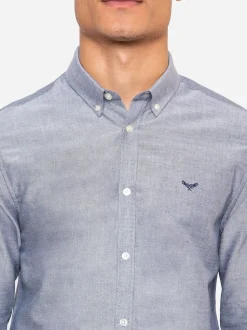 Lichtgrijs - Threadbare Oxford-overhemd met lange mouwen