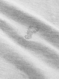 Lichtgrijs gemêleerd - Normale Pasvorm - Piqué poloshirt met korte mouwen
