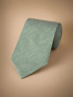 Lichtgroen - Signature Made In Italy Printed Melange Look Tie