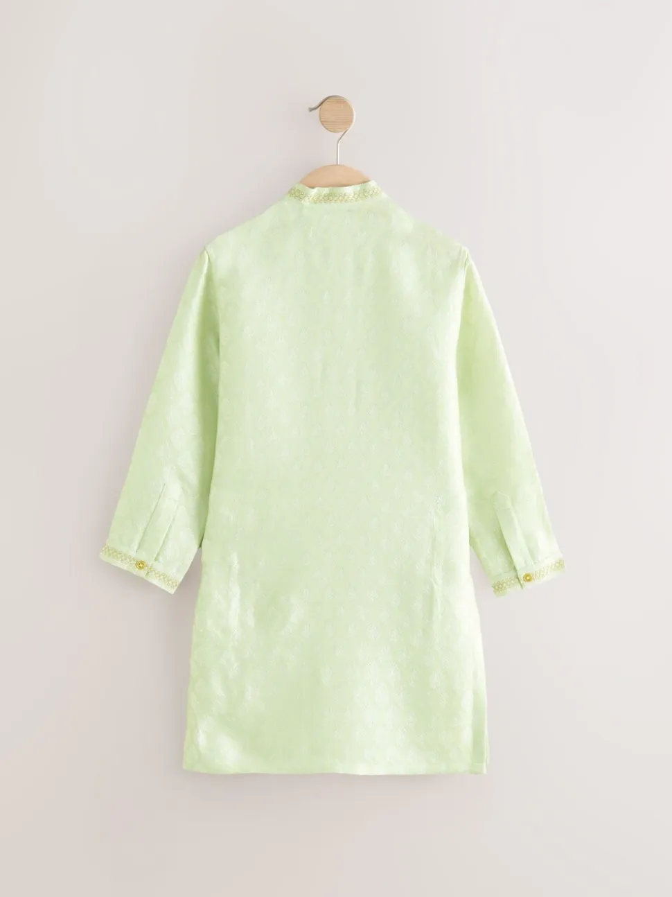 Lichtgroen geborduurd - Kurta (3mnd -16jr)