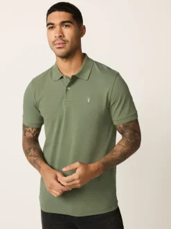 Lichtolijfgroen - Slim Fit - Piqué poloshirt met korte mouwen