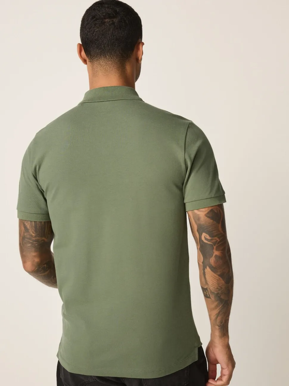 Lichtolijfgroen - Slim Fit - Piqué poloshirt met korte mouwen