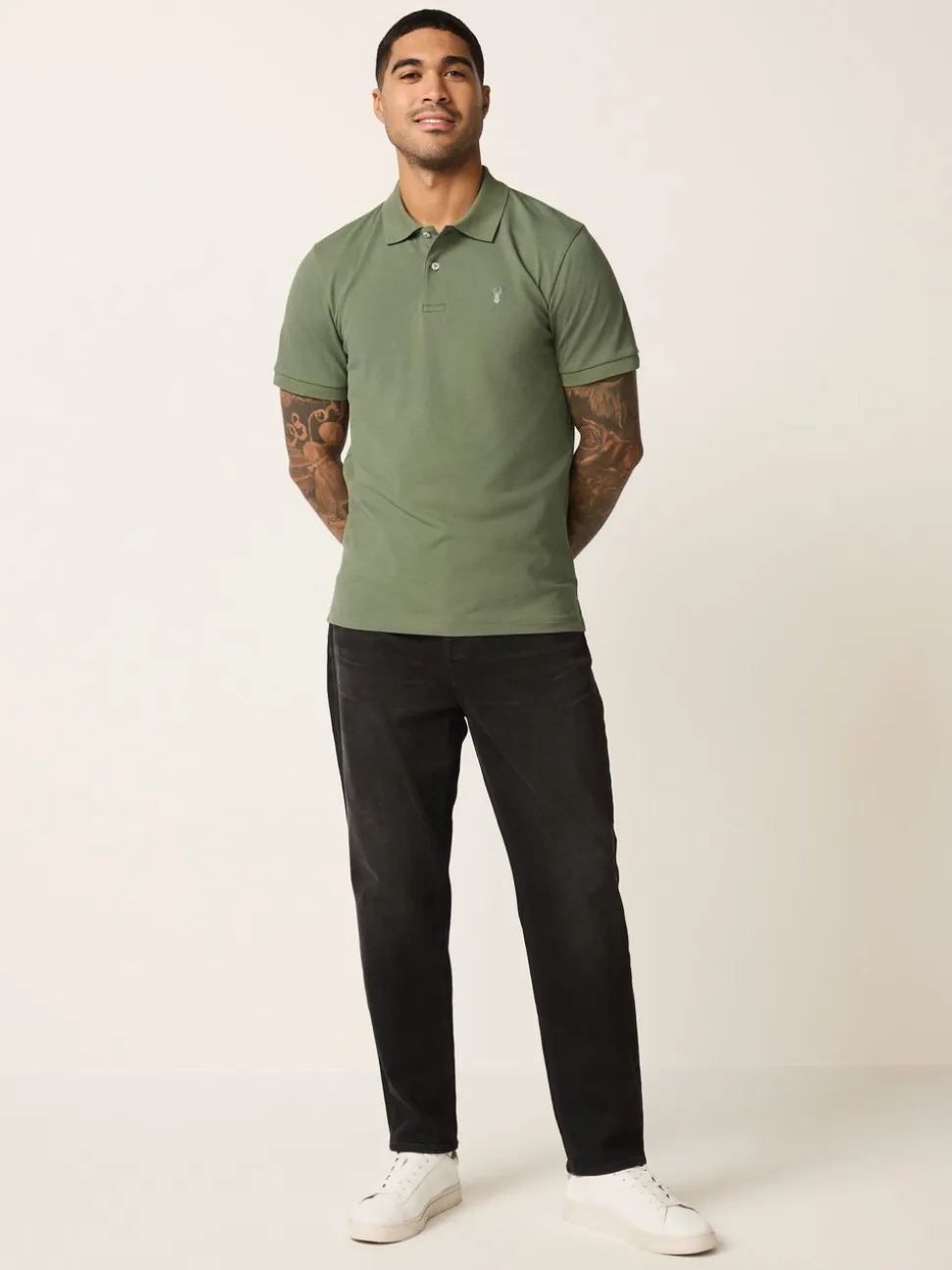 Lichtolijfgroen - Slim Fit - Piqué poloshirt met korte mouwen