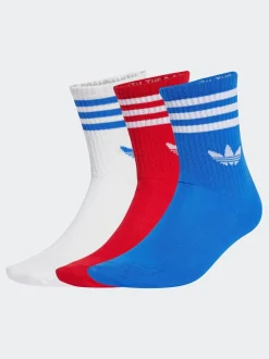 Lichtrood - Ronde hals - Adidas Originals 3-Strepen Crew Sokken 3 paar