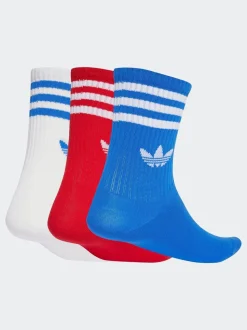 Lichtrood - Ronde hals - Adidas Originals 3-Strepen Crew Sokken 3 paar