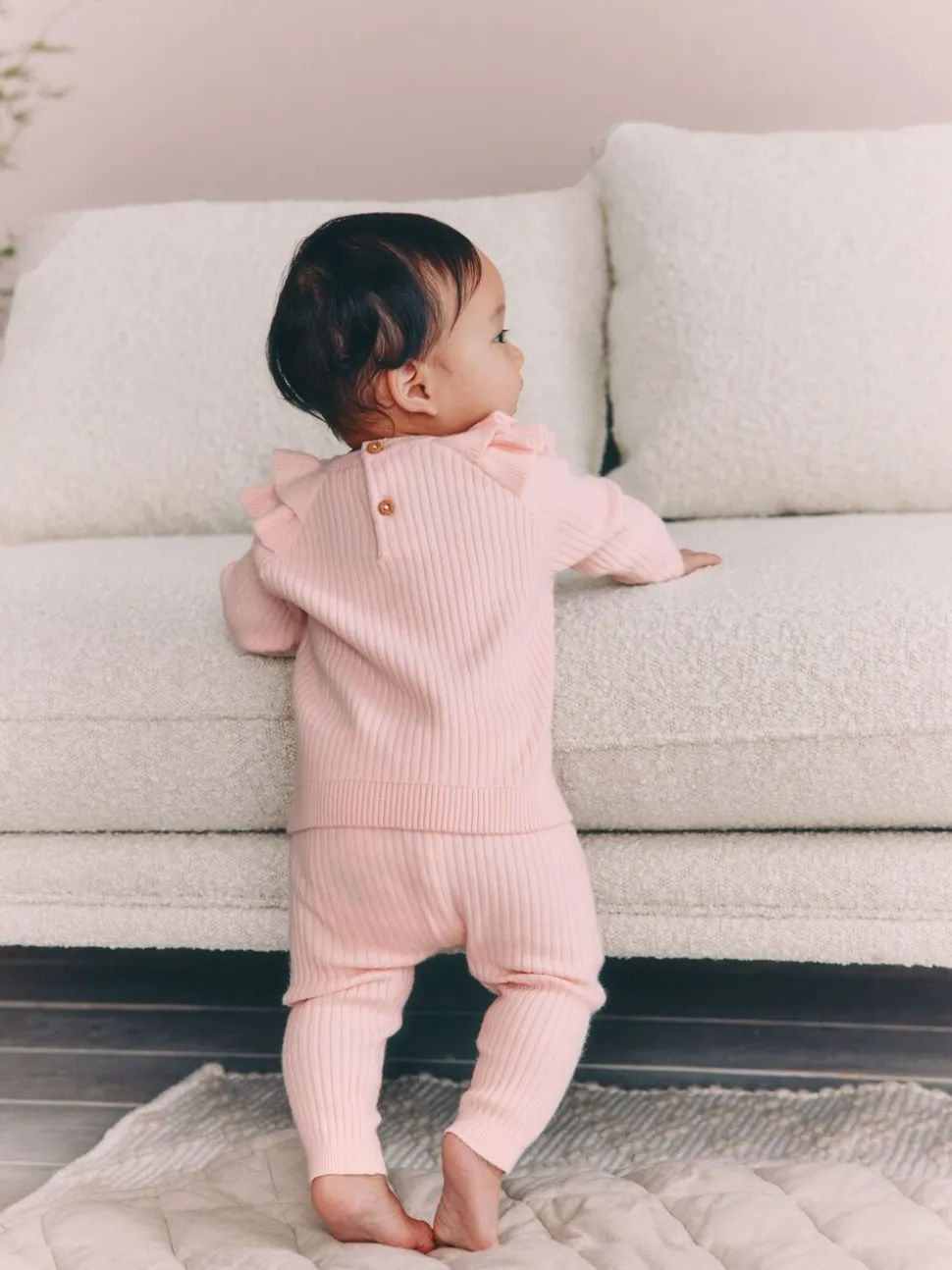 Lichtroze - Gebreide babytrui en leggings set 2 -delig (0mnd -3jr)