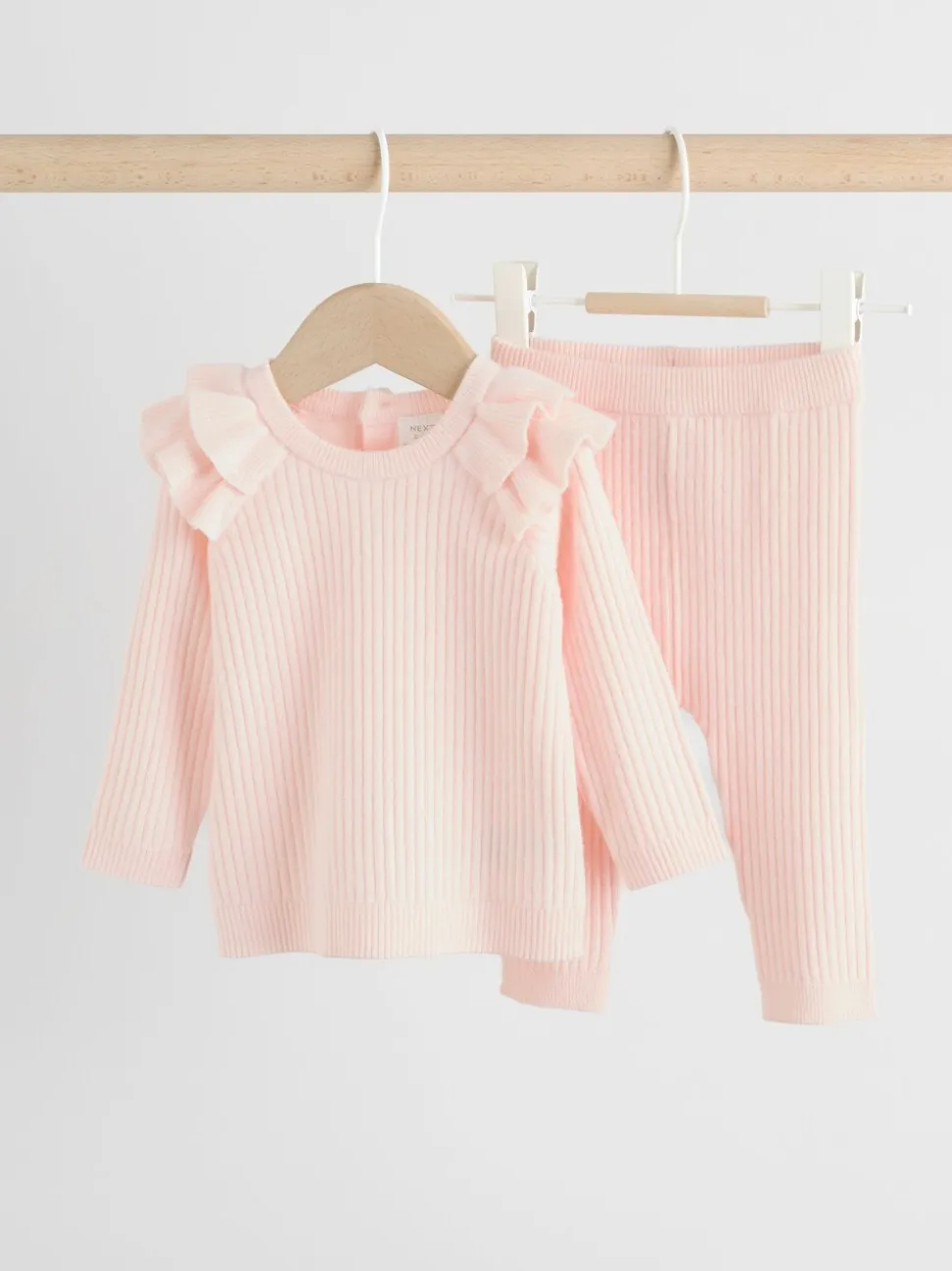 Lichtroze - Gebreide babytrui en leggings set 2 -delig (0mnd -3jr)