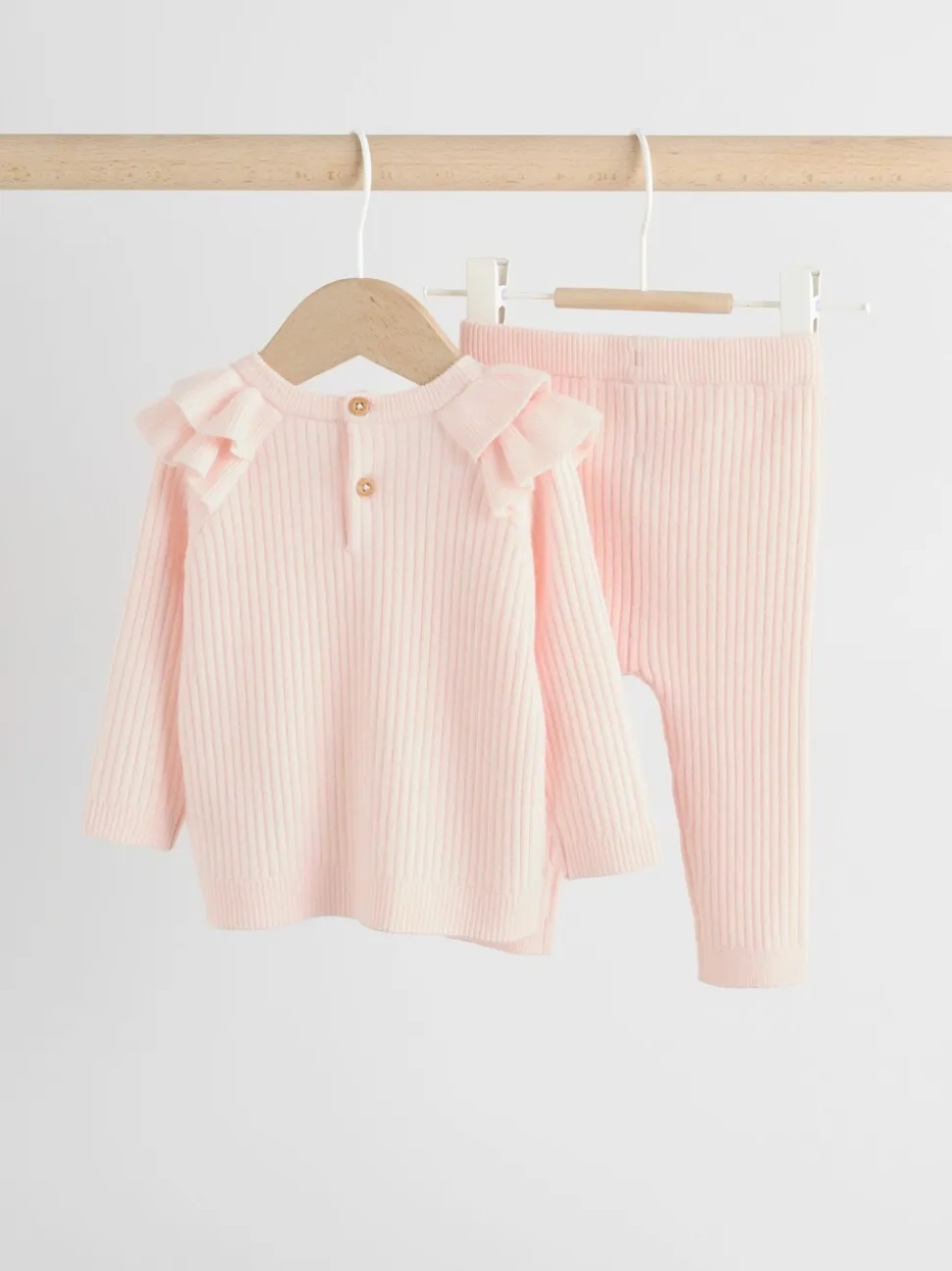 Lichtroze - Gebreide babytrui en leggings set 2 -delig (0mnd -3jr)