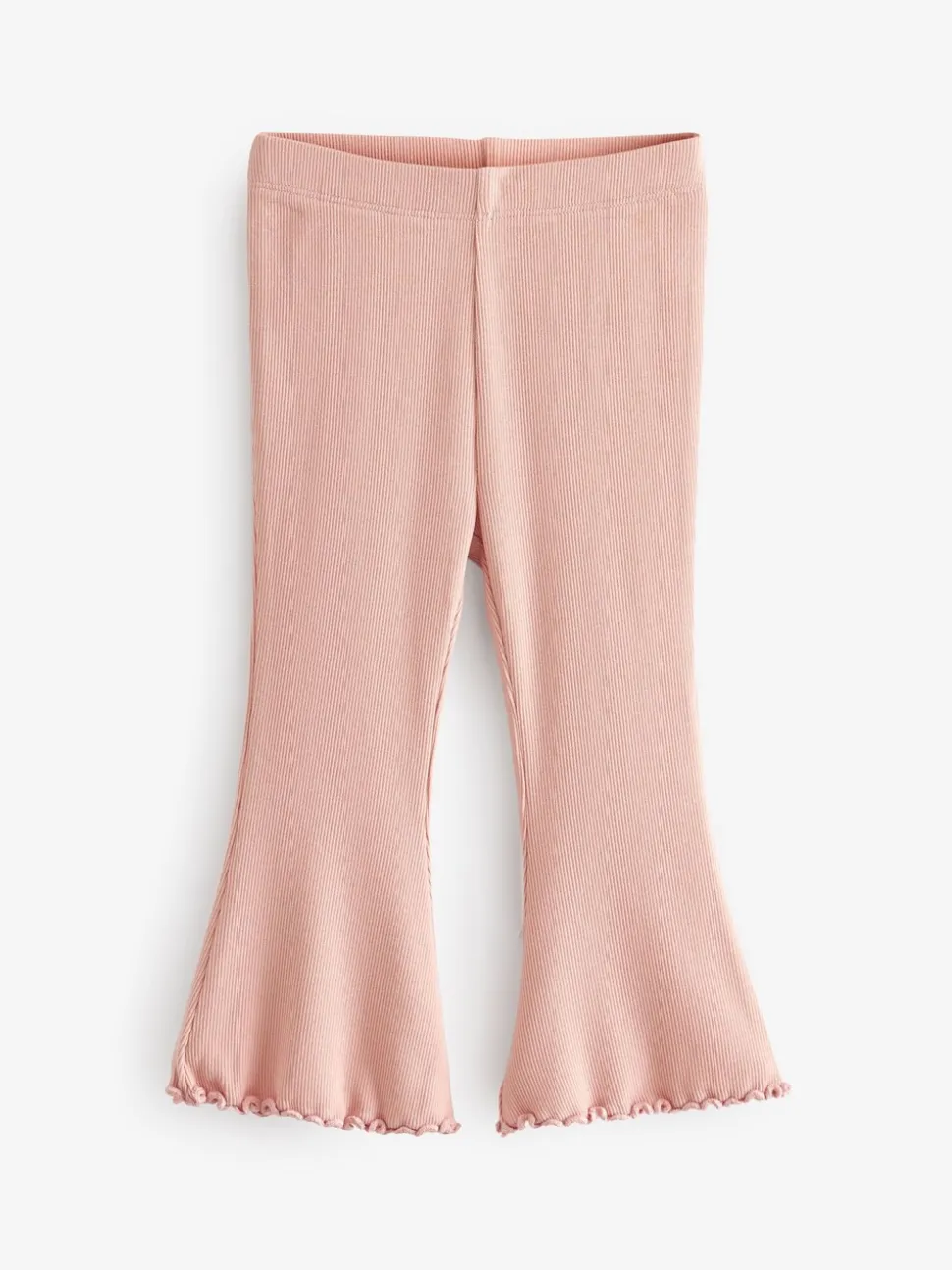 Lichtroze - Geribbelde flare legging (3 mnd-7 jr)