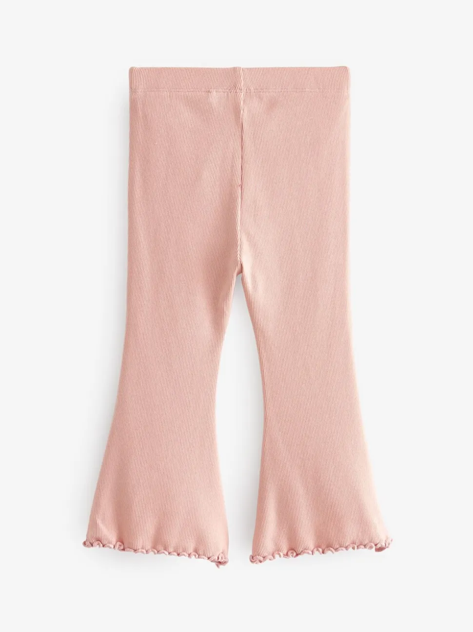Lichtroze - Geribbelde flare legging (3 mnd-7 jr)