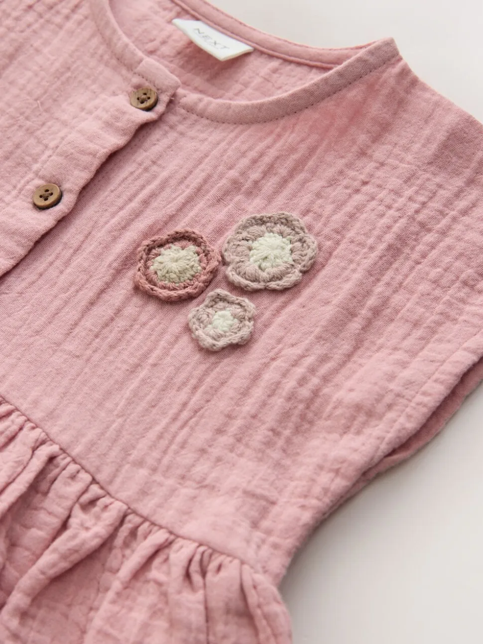 Lichtroze - Textured Short Sleeve Dress (3mths-8yrs)
