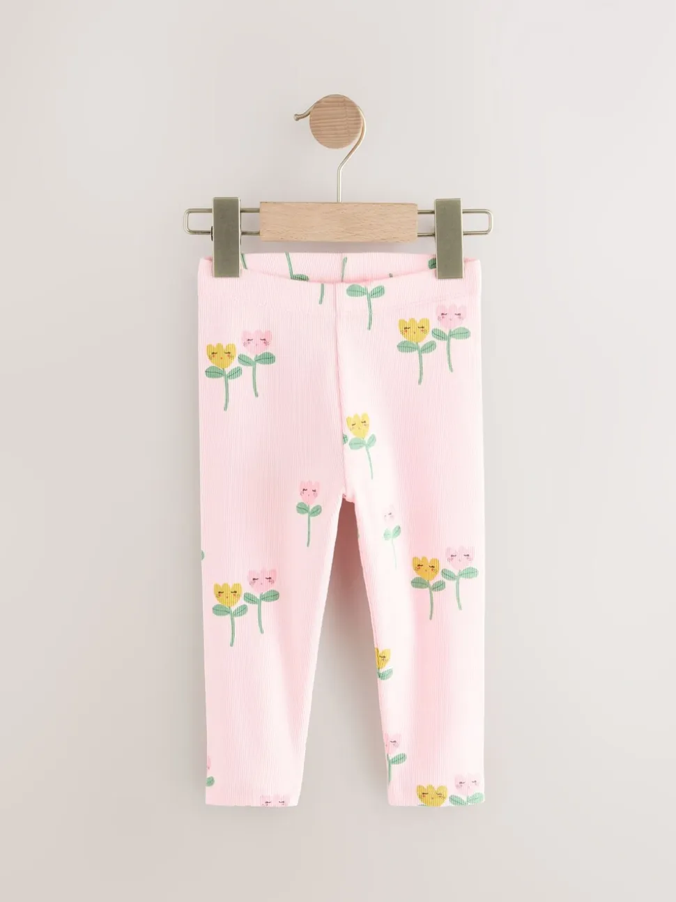 Lichtroze - Verpakking van 5 geribbelde Leggings (3mnd -7jr)