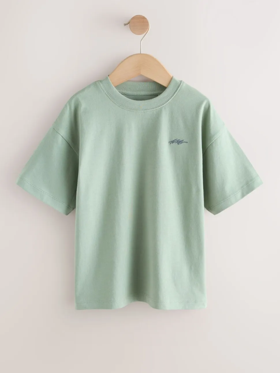 Light Grey/Brown/Dark Grey/Green - Short Sleeve Logo Chest Graphic T-Shirts 4 Pack (3-16yrs)