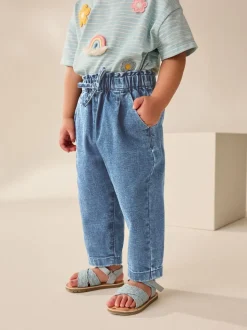 Light wash - Jeans met gestrikte taille (3 mnd-7 jr)