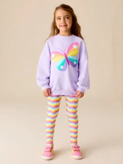 Lila met vlinders - Little Bird by Jools Oliver 2 Piece Jumper and Leggings Set