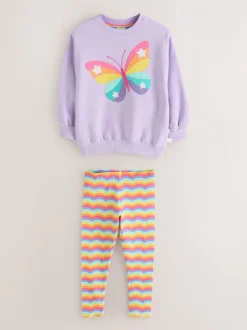 Lila met vlinders - Little Bird by Jools Oliver 2 Piece Jumper and Leggings Set