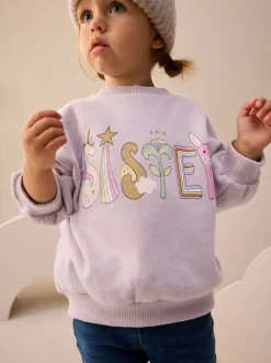 Lila Paarse Sister - Sweatshirt met ronde hals (3 mnd-7 jr)