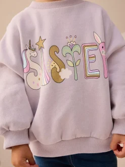 Lila Paarse Sister - Sweatshirt met ronde hals (3 mnd-7 jr)