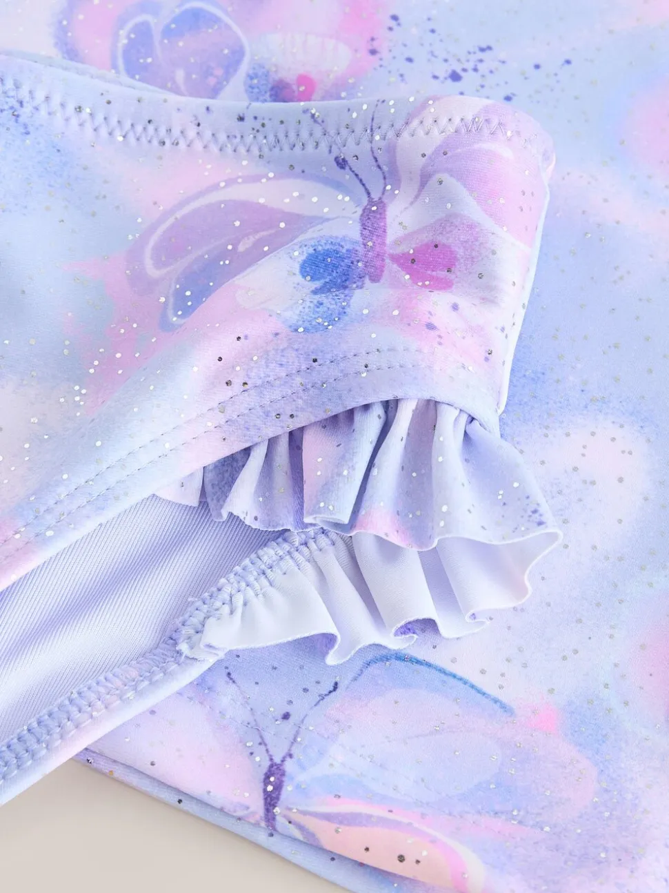 Lilac Purple Butterfly Foil - Zonbeschermende zwemset met korte mouwen (3mnd-10jr)