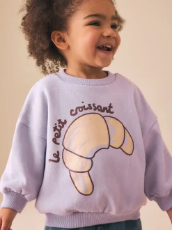 Lilac Purple Crossiant - Sweatshirt met ronde hals (3 mnd-7 jr)