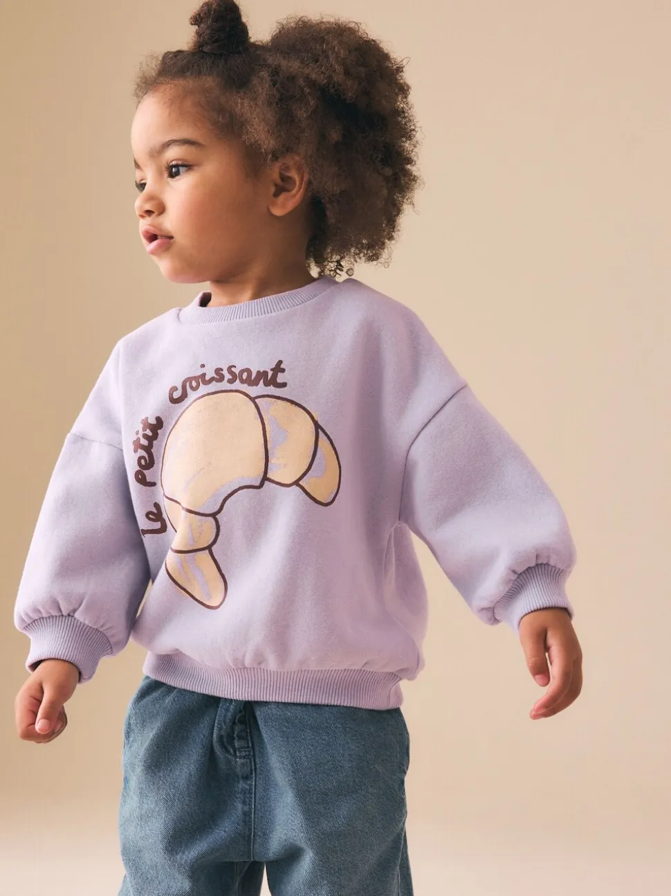 Lilac Purple Crossiant - Sweatshirt met ronde hals (3 mnd-7 jr)