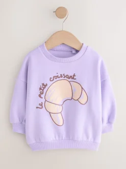Lilac Purple Crossiant - Sweatshirt met ronde hals (3 mnd-7 jr)