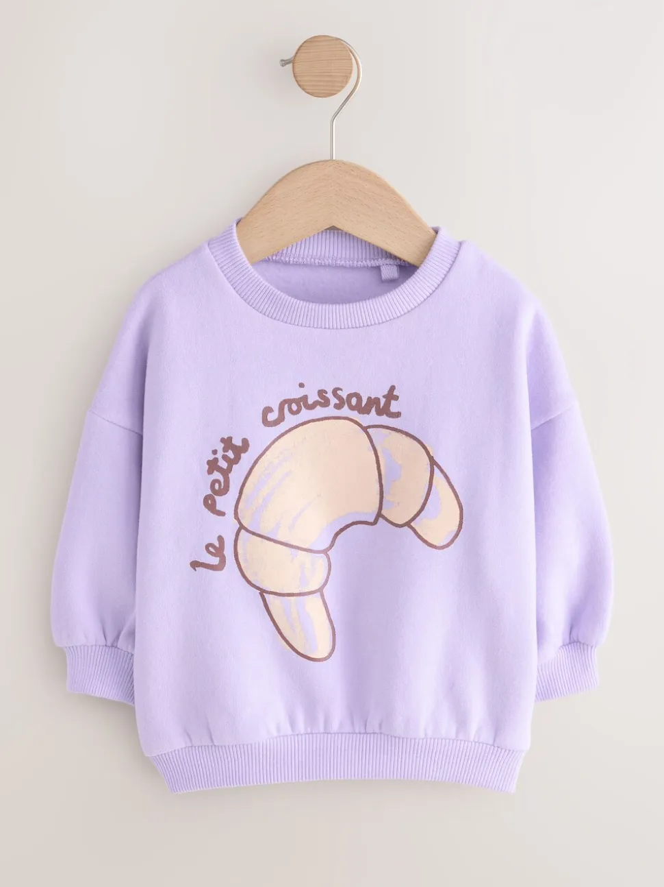 Lilac Purple Crossiant - Sweatshirt met ronde hals (3 mnd-7 jr)