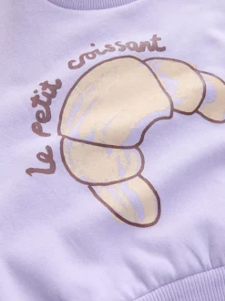Lilac Purple Crossiant - Sweatshirt met ronde hals (3 mnd-7 jr)
