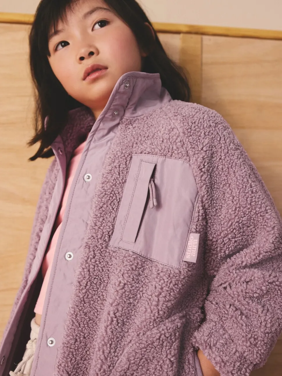 Lila-paars - Button Up Fleece Jacket (3-16yrs)